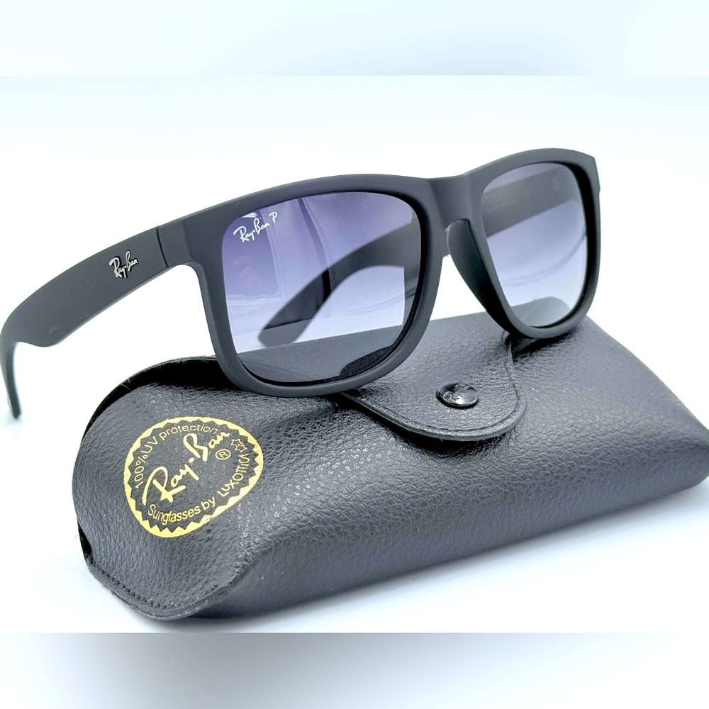 Ray-Ban Men’s Polarized Sunglasses RB4165 54m Black w/ Gradient Grey Lens